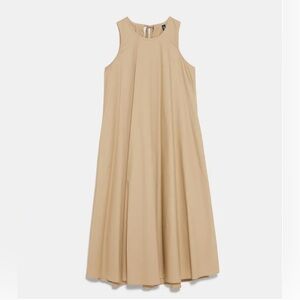 Zara Beige Sleeveless Maxi Dress